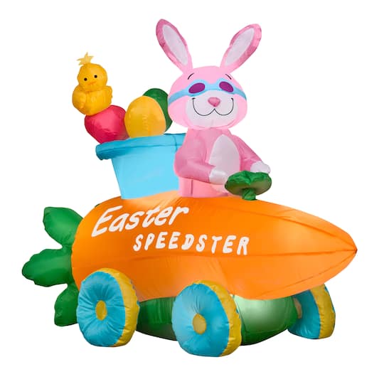 4.5ft. Airblown&#xAE; Inflatable Bunny in Easter Speedster
